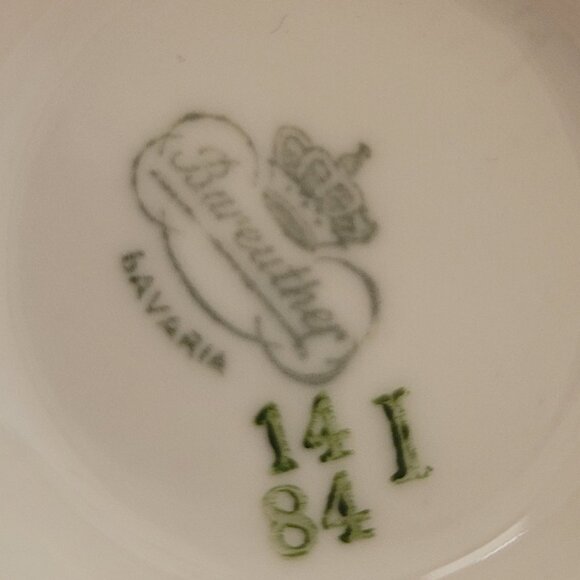 Bareuther Bavaria Pink Rose Design Set Cup Saucer Plate Back-stamp 1931-1950 - Picture 9 of 10